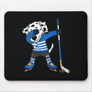 Tapis De Souris Dabbing Dalmatian Grèce amateurs de hockey sur gla