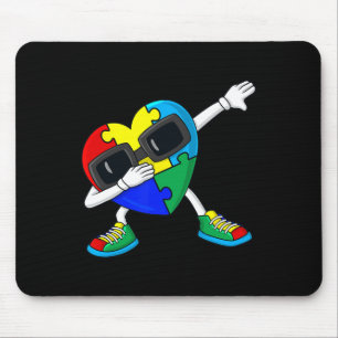 Tapis De Souris Dabbing Heart Puzzle Pièces Autisme Dab Garçons Fi