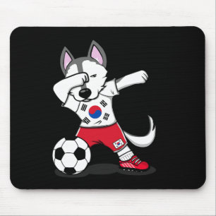 Tapis De Souris Dabbing Husky Corée du Sud Fans de Footll Coréens