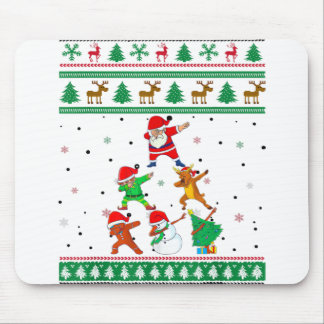 Tapis De Souris Dabbing Père Noël Elf Friends Boys laids Christmas