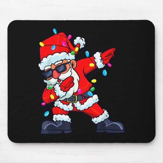 Tapis De Souris Dabbing Santa Claus Christmas Tree Lights Boys Kid (Devant)