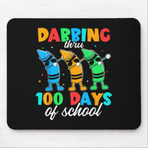 Tapis De Souris Dabbing Thru Crayon Brighter 100 jours Étudiant à