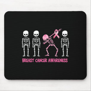 Tapis De Souris Dabeton Squelette rose Ruban Cancer du sein Hallow