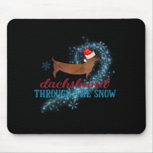 Tapis De Souris Dachshund à travers la neige Santa Chien Noël T S