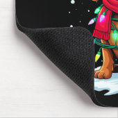 Tapis De Souris Dachshund Arbre de Noël mignonne Santa Hat Lights (Coin)