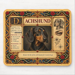 Tapis De Souris Dachshund, Art du Bestiaire Médiéval