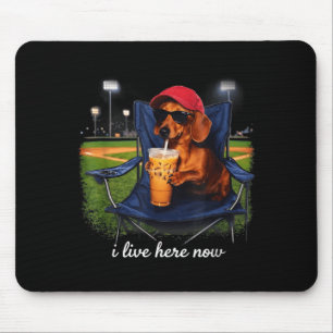 Tapis De Souris Dachshund boit du café glacé terrain de baseball e