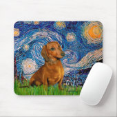Tapis De Souris Dachshund (Brown 1) - Nuit étoilée (Avec souris)