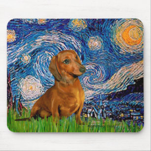 Tapis De Souris Dachshund (Brown 1) - Nuit étoilée