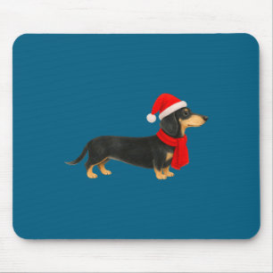 Tapis De Souris Dachshund chapeau de Père Noël Noël drôle maman ch