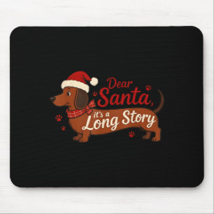 Tapis De Souris Dachshund Chien Cher Père Noël C'est Une Longue Hi