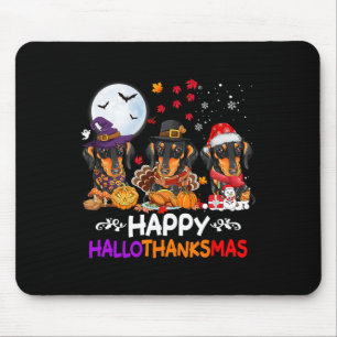 Tapis De Souris Dachshund Chien Noël Joyeux Hallothankmas Merci