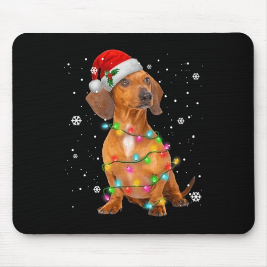 Tapis De Souris Dachshund Chiens Arbre Noël Noël Noël Cadeaux Pour (Devant)