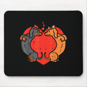 Tapis De Souris Dachshund Cœur Mignon Saint-Valentin Amoureux de C