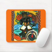 Tapis De Souris Dachshund de Thanksgiving (Avec souris)