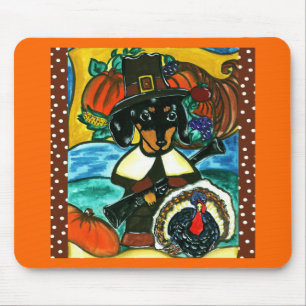 Tapis De Souris Dachshund de Thanksgiving