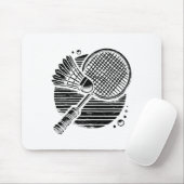 Tapis De Souris Dachshund Dog Badminton Player Shuttle (Avec souris)