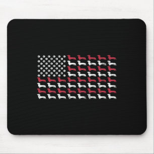 Tapis De Souris Dachshund Drapeau Américain Chien Patriote Hommes