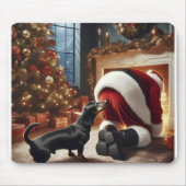 Tapis De Souris Dachshund et Père Noël (Devant)