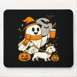 Tapis De Souris Dachshund fantôme qui marche Saison chienne épouva