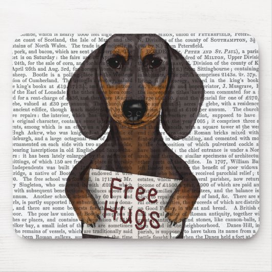 Tapis De Souris Dachshund Free Hugs (Devant)