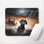 Tapis De Souris Dachshund Halloween effroi (Avec souris)