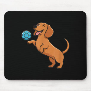 Tapis De Souris Dachshund mignon jouant au ballon de football Chie