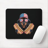 Tapis De Souris Dachshund patriotique drôle 4 juillet hotdog Ameri (Avec souris)