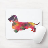 Tapis De Souris Dachshund Roc Revêtu Geo Silhouette Multi (Avec souris)