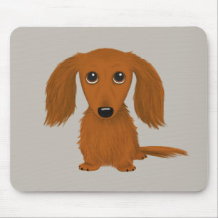 Tapis De Souris Dachshund rouge de longue date Mignons Chien Wien
