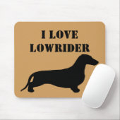 Tapis De Souris Dachshund silhouette noire + vos idées (Avec souris)