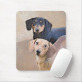 Tapis De Souris Dachshund (Smooth) Peinture - Art Chien original (Avec souris)