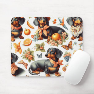 Tapis De Souris Dachshund vintage sans couture