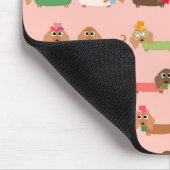 Tapis De Souris Dachshunds sur rose (Coin)