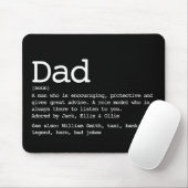 Tapis De Souris Dad Definition Father's Day Black And White (Avec souris)
