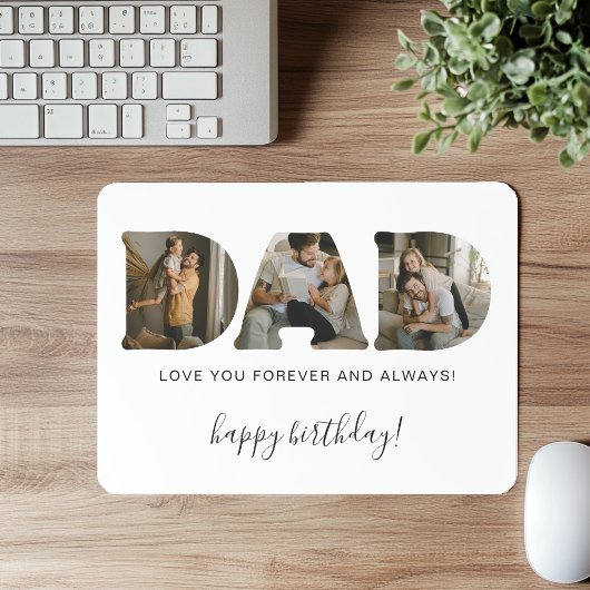 Tapis De Souris DAD Letter Photo Collage Birthday Mouse Pad