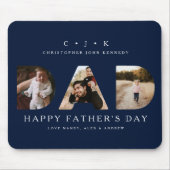 Tapis De Souris DAD Photo Fête des pères marine Monogramme personn (Devant)