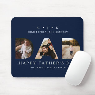 Tapis De Souris DAD Photo Navy Father's Day Personalized Monogram 
