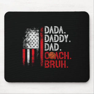 Tapis De Souris Dada Daddy Papa Coach Bruh Sketll Papa Us Drapeau