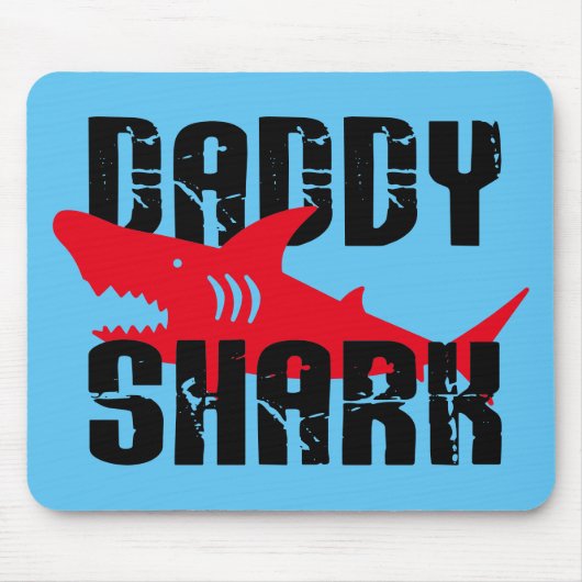 Tapis De Souris Daddy Shark Worn Graphic (Devant)