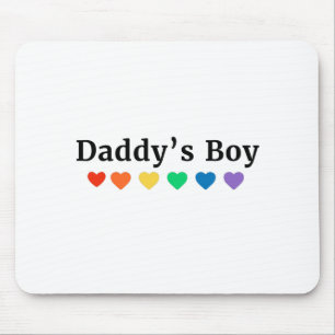 Tapis De Souris Daddy's Boy, Pride Rainbow Hearts, Funny Cool LGBT