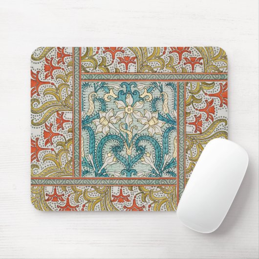 Tapis De Souris Daffodique chintz papier peint à fleurs Art nouvea (Avec souris)