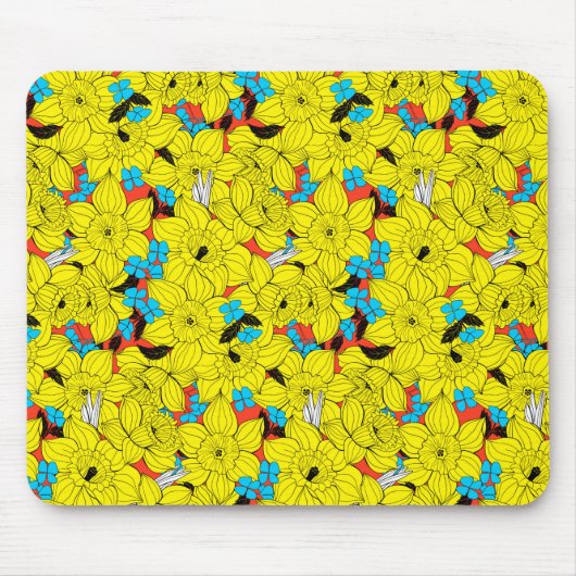 Tapis De Souris Daffodiques motif floral printanier (Devant)