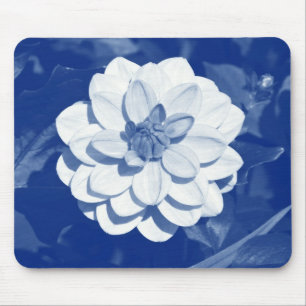 Tapis De Souris Dahlia - Cyanotype numérique