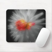 Tapis De Souris Dahlia Gros Fleur Noir Blanc Mousepad (Avec souris)
