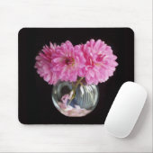 Tapis De Souris Dahlia rose Mousepad (Avec souris)