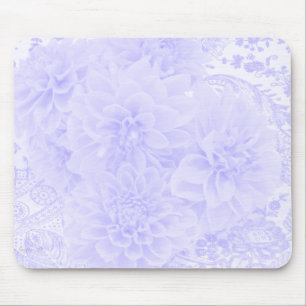 Tapis De Souris Dahlias En Bleu