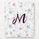 Tapis De Souris Dainty Wildflower Script Monogram M Coquette (Devant)