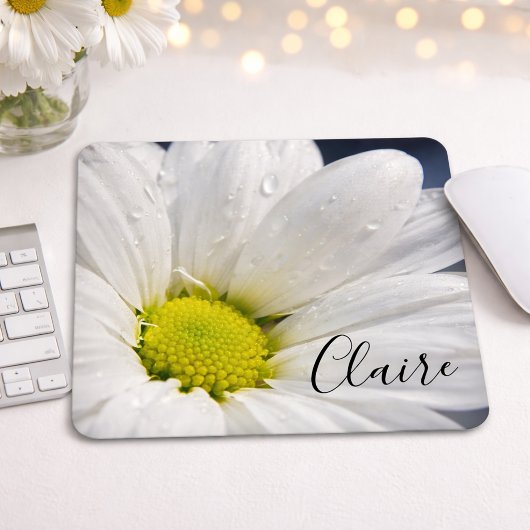Tapis De Souris Daisée avec Dew Drops Pad de souris