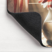 Tapis De Souris Daisée Drapeau Américain Dans Vase De Verre (Coin)